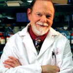 Dr. Jim Hainfeld, PhD in the Nanoprobes Lab.